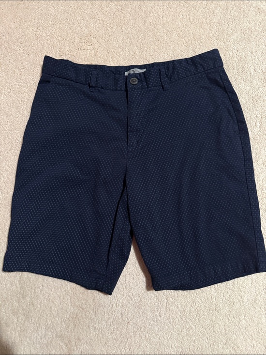 tu man Other - Men's Flat-Front Navy Shorts with Micro Pattern